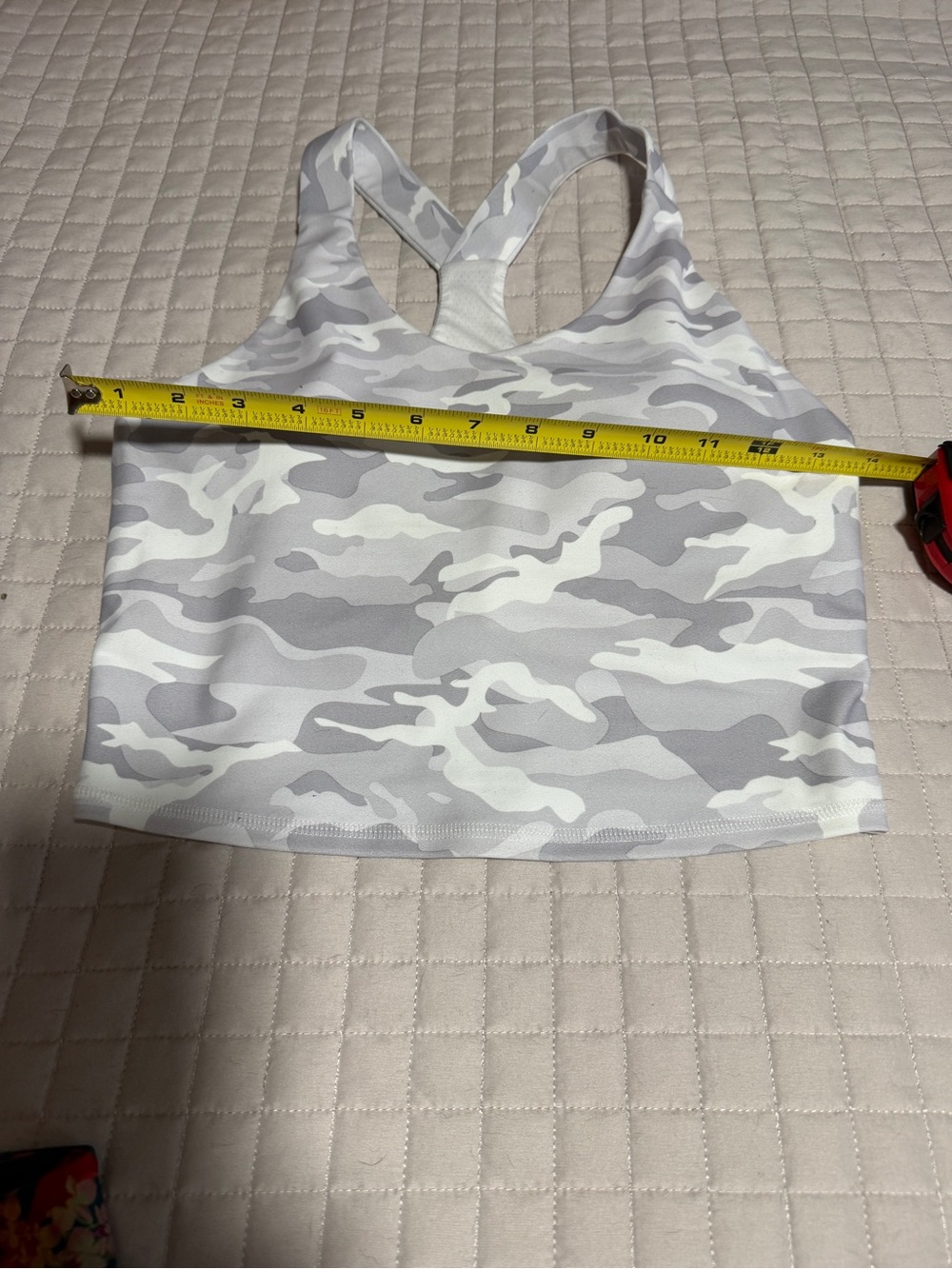 Kyodan White and Light Gray Camo Racerback Tank